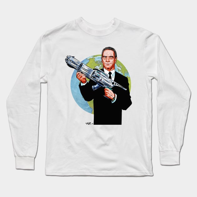 Tommy Lee Jones - An illustration by Paul Cemmick Long Sleeve T-Shirt by PLAYDIGITAL2020